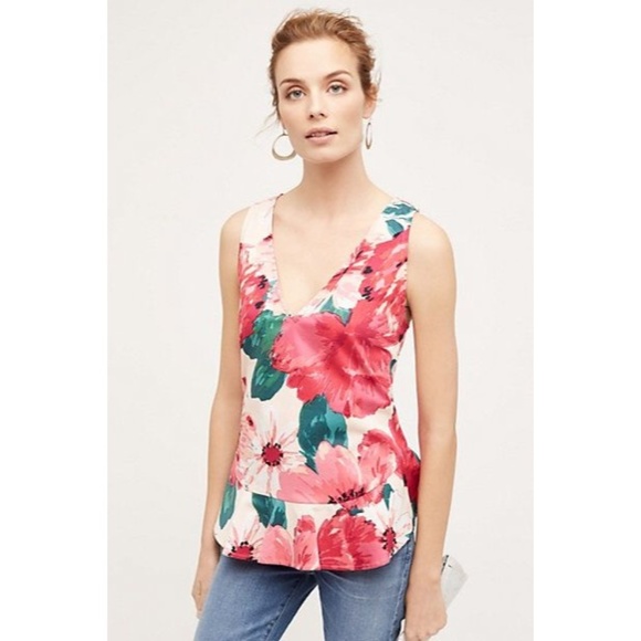 NWT Anthropologie Posie Peplum Tank - Picture 1 of 4